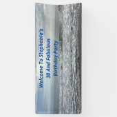 30と素晴らしいビーチ海青白い灰色の波 横断幕 (縦)