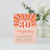 30と素晴らしいレトロ30th誕生日招待状 ポストカード (スタンド正面)