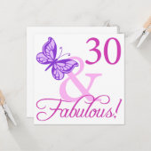 30と素晴らしい誕生日ギフト(プラム) カード (正面/裏面インサイチュ)