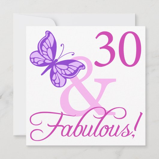 30と素晴らしい誕生日ギフト(プラム) カード (正面)