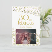 30と素晴らしい金ゴールドグリッター写真30th Birthday カード (スタンド正面)