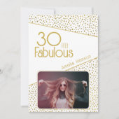30と素晴らしい金ゴールドグリッター写真30th Birthday カード (正面)