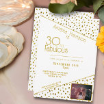 30と素晴らしい金ゴールドグリッター写真30th Birthday 招待状<br><div class="desc">30と素晴らしい金ゴールドグリッター写真30th誕生日招待状。金モダンエレガント額のグリッターの誕生日の招待状を彼女のために。写真を追加。</div>