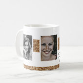 30と素晴らしい金ゴールドグリッター2 Photo 30th Birthday コーヒーマグカップ (正面左)