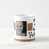 30と素晴らしい金ゴールドグリッター2 Photo 30th Birthday コーヒーマグカップ (中央)