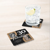 30と素晴らしい金ゴールドグリッター2 Photo 30th Birthday ペーパーコースター (インサイチュ)