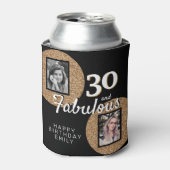 30と素晴らしい金ゴールドグリッター2 Photo 30th Birthday 缶クーラー (缶正面)