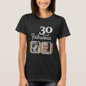 30と素晴らしい金ゴールドグリッター2 Photo 30th Birthday Tシャツ (正面)