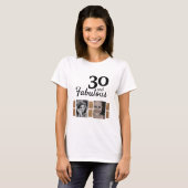 30と素晴らしい金ゴールドグリッター2 Photo 30th Birthday Tシャツ (正面フル)