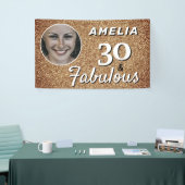 30と素晴らしい金ゴールドグリッター30th誕生日の写真 横断幕 (トレードショー)