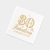 30と素晴らしい30番目の誕生日パーソナライズされた名 箔ナプキン (左)