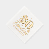 30と素晴らしい30番目の誕生日パーソナライズされた名 箔ナプキン (右)
