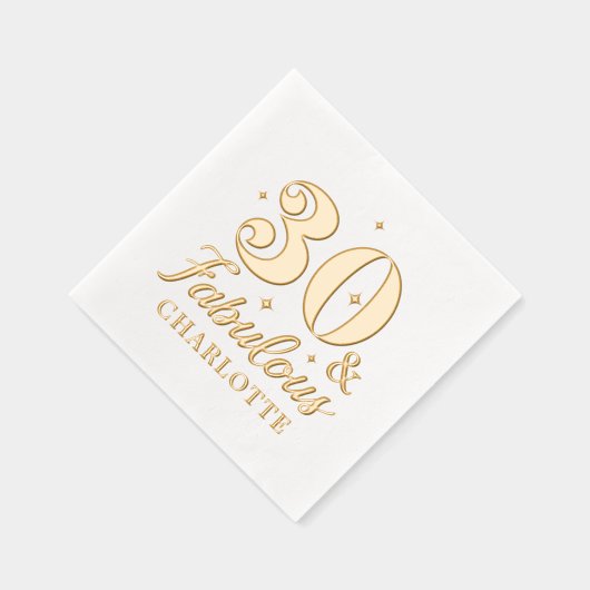 30と素晴らしい30番目の誕生日パーソナライズされた名 箔ナプキン (右)