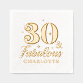 30と素晴らしい30番目の誕生日パーソナライズされた名 箔ナプキン (正面)