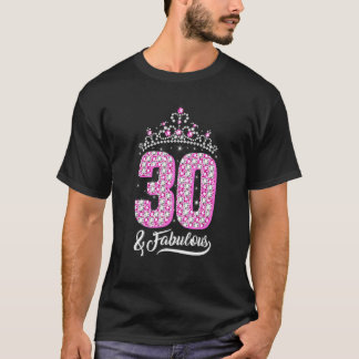 30と素晴らしい30th誕生日ダイヤモンドクラウンウィメンズ tシャツ