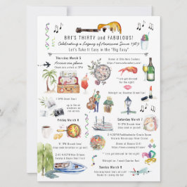 30と素晴らしい |ニューオーリンズ誕生日の旅程I 招待状