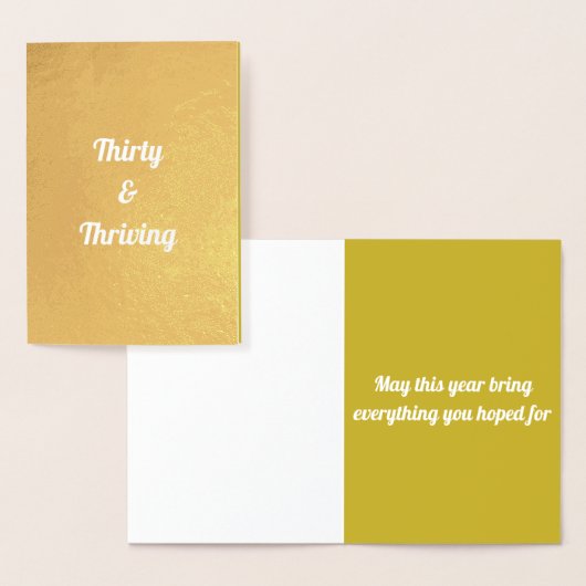 30と繁栄した誕生日カード 箔カード (ディスプレー)