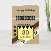 30と茶色素晴らしの黒30番目の素朴な誕生日 カード (正面)
