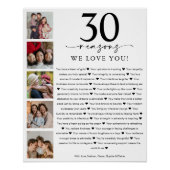 30の愛する理由 誕生日または記念日 ポスター (正面)