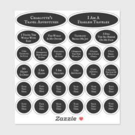 30の旅行確認の白黒シート シール