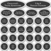 30の旅行確認の白黒シート シール (正面)