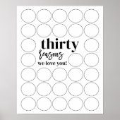 30の理由私たちはあなたを愛する誕生日記入 ポスター (正面)