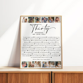 30の理由We Love You誕生日Photo Collage ポスター