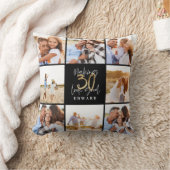 30の良い外観を作る金ゴールド黒い写真の誕生日 クッション (ブランケット)