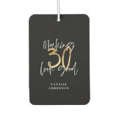 30の見栄えのよい金ゴールド誕生祝いiPad カーエアーフレッシュナー (正面)