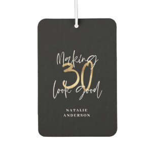 30の見栄えのよい金ゴールド誕生祝いiPad カーエアーフレッシュナー