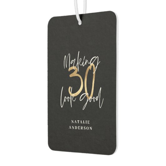 30の見栄えのよい金ゴールド誕生祝いiPad カーエアーフレッシュナー (左)