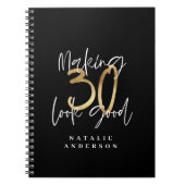 30の見栄えのよい金ゴールド誕生祝いiPad ノートブック (正面)