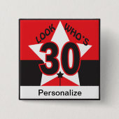 30はだれであるか見て下さい 缶バッジ (正面)