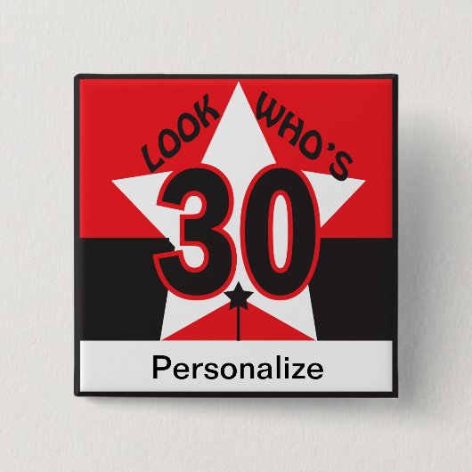 30はだれであるか見て下さい 缶バッジ (正面)