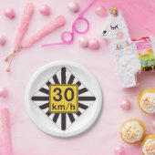 30はっきりしたkmh速度制限日が差すことトラフィックの標識 ペーパープレート (パーティー)