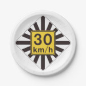 30はっきりしたkmh速度制限日が差すことトラフィックの標識 ペーパープレート (正面)