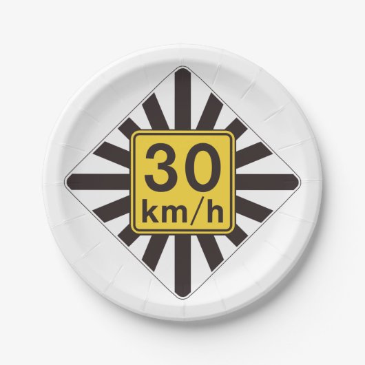 30はっきりしたkmh速度制限日が差すことトラフィックの標識 ペーパープレート (正面)