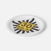 30はっきりしたkmh速度制限日が差すことトラフィックの標識 ペーパープレート (アングル)