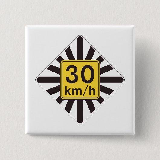 30はっきりしたkmh速度制限日が差すことトラフィックの標識 缶バッジ (正面)