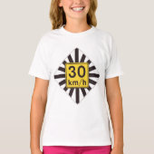 30はっきりしたkmh速度制限日が差すことトラフィックの標識 tシャツ (正面)