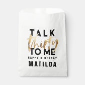 30を私にモダニアル金のタイポグラフィ誕生日 フェイバーバッグ (正面)