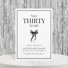 30を私に話す白黒の30歳の誕生日 招待状