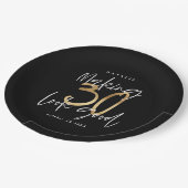 30を良く見せる金ゴールド誕生日パーティー ペーパープレート (アングル)