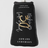 30を良く見せる金ゴールド誕生祝い ゴルフヘッドカバー (回転90)