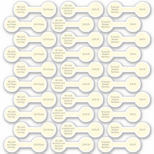 30アンティークホワイトバーベル価格ラベルシール シール (正面)