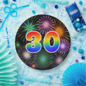 30イベント-おもしろい、カラフル、はっきりした、虹30 ペーパープレート (パーティー)