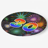 30イベント-おもしろい、カラフル、はっきりした、虹30 ペーパープレート (アングル)