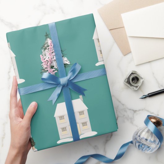 30インチx 6フィートターコイズ、光沢クリスマス紙 ラッピングペーパー (ギフト)