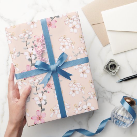 30インチx 6足さくらんぼブロッサムラッピング紙 ラッピングペーパー (ギフト)