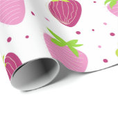 30インチx 6足イチゴプリント包装紙 ラッピングペーパー (ロールコーナー)